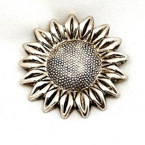 Vintage Best Jewelry Silver Tone Sunflower Brooch/Pendant Combination